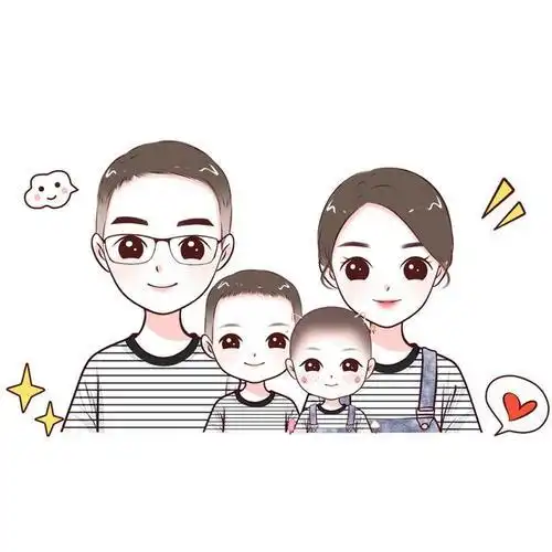 亲子头像一家四口俩个男孩头像