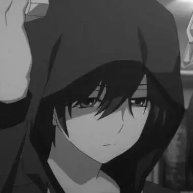 丧系黑白伤感动漫男生头像