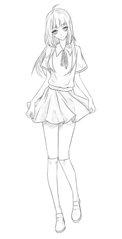 二次元少女简笔画二次元人物少女简笔画二次元简笔画头像图片二次元