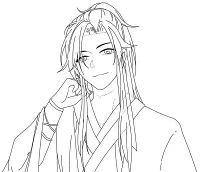 黑白线稿/橡皮章素材/魔道祖师/动漫/魏无羡