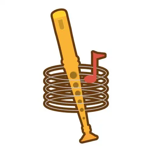 卡通,笛子,音符,音乐,乐器,矢量,插画