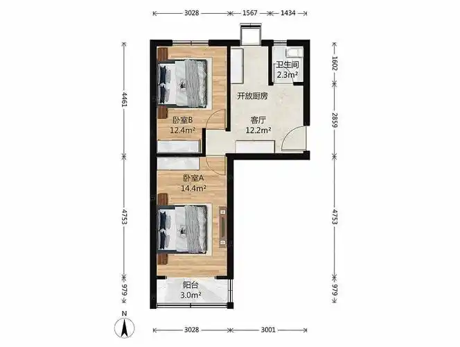 清华家属院西王庄两居室可以长租