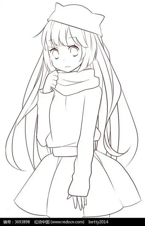 可爱女生动漫人物简笔画的图片2可可简笔画
