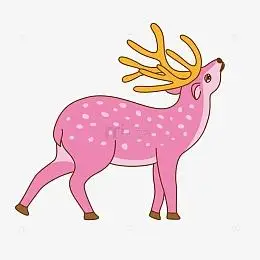 卡通可爱粉色梅花鹿矢量图