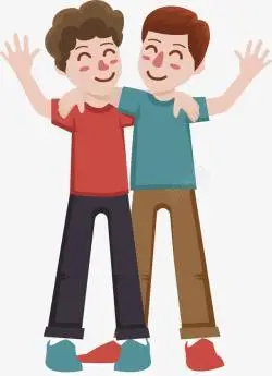 合照开心的两兄弟高清图片