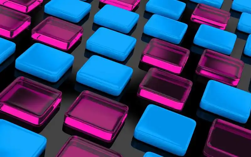 壁纸 蓝色和紫色的正方形立方体背景