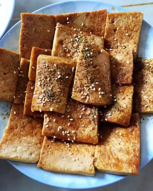 黑珍珠2262做的香煎豆腐(烧烤铁板味)