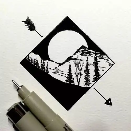 一根针管笔---黑白与几何体的碰撞之美