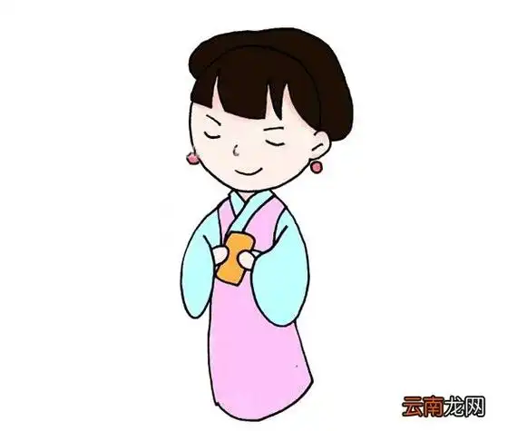 开心的公主图解 古代公主的简单画法简笔画怎么画步骤教程