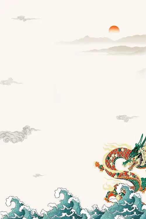 水墨风传统龙抬头节日背景图片-图行天下图库