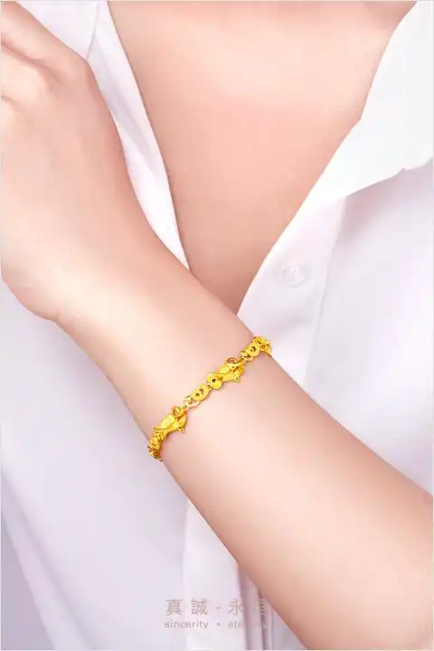 周大福(chow tai fook)郁金香足金黄金手链 f192597 188 16.