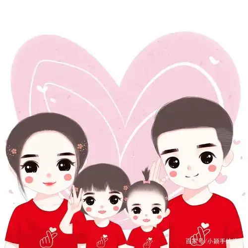 头像设计,一家三口,四口全家福照片头像,简单又好看