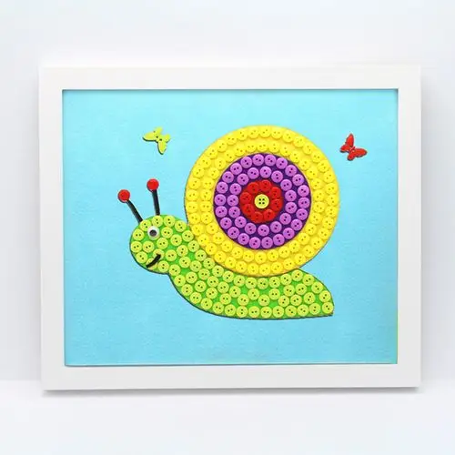 暑期活动扣子画创意纽扣画亲子粘贴画儿童幼师diy手工作品材料包