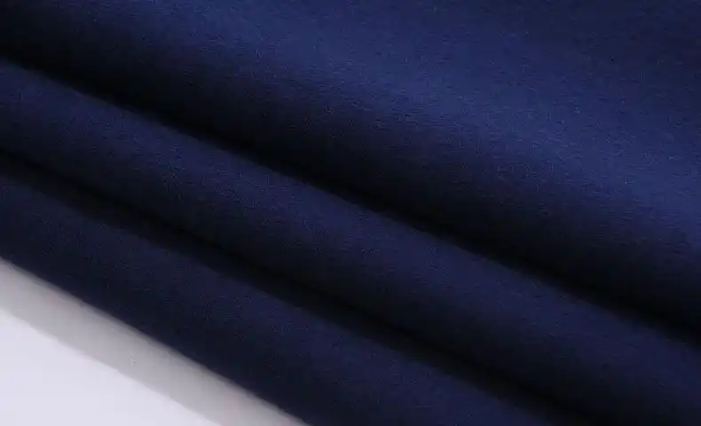 厂家直销 羊毛面料 双面大衣面料 藏蓝羊毛面料 720g双面面料