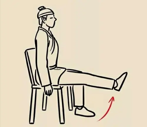 动作二:贴墙屈膝静蹲,双脚分开与肩同宽,脚尖向前,上身挺直靠墙,重心