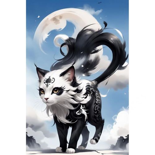 猫咪梦幻色彩新款卡通墙贴防水自粘