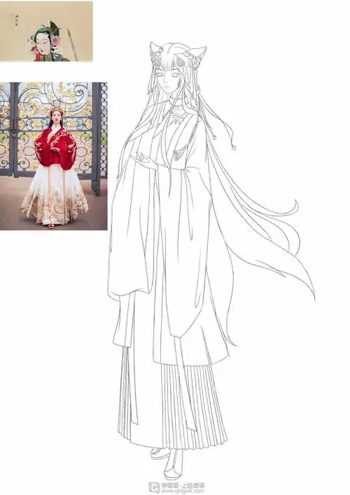 古风人物设计和线稿绘制角色草图设计基础提高训练