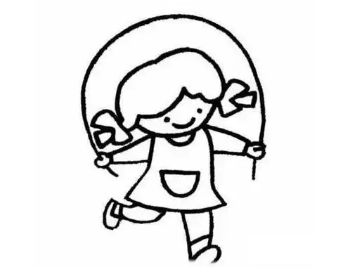 画爱运动增强体质幼儿儿童简笔画绘画教程一个小孩跳绳怎么画一个小孩