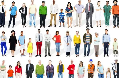 群多种族不同职业的人