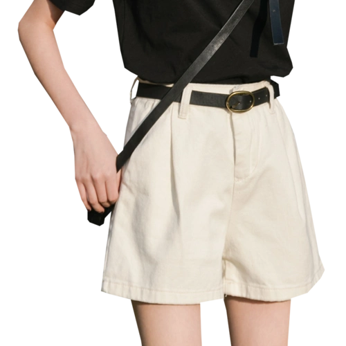 2020新款白色短裤女夏装韩版宽松超短裤米色学生百搭a字牛仔热裤 - 俏