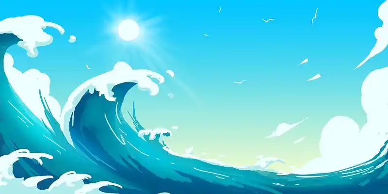 夏天夏日浪花海浪大海展板背景