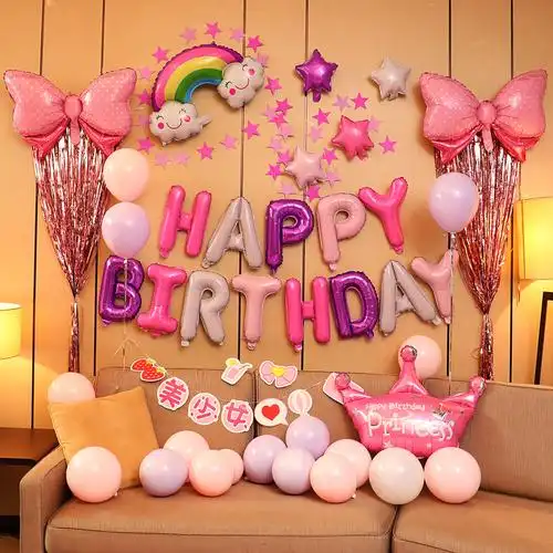 气球生日派对装饰场景布置网红宝宝儿童周岁气球