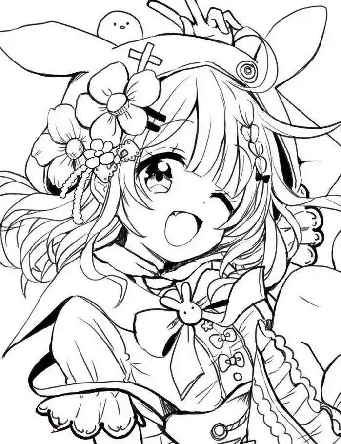 分享一组超可爱二次元,动漫女孩线稿.#procreate绘画 - 抖音