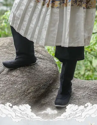 【冬天古装武侠靴】圆图传统服饰汉服皂靴男帆布汉靴子宋明制男女汉鞋