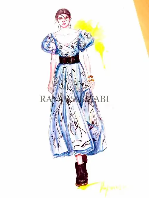 服装设计水彩画