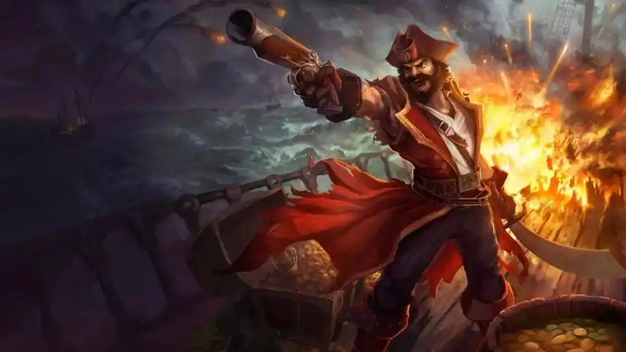 lol船长原画壁纸,"有种轰趴我!