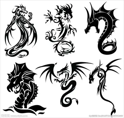 黑色蛟龙图腾符文标志图片