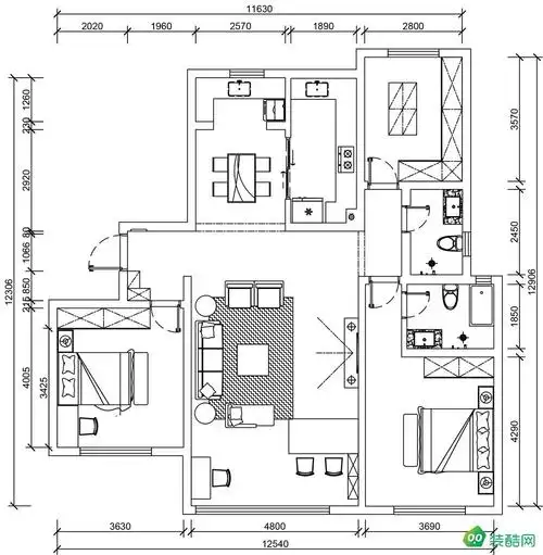 济南生活家装饰-150平 美式风格 鼎秀家园 美式 三室两厅两卫