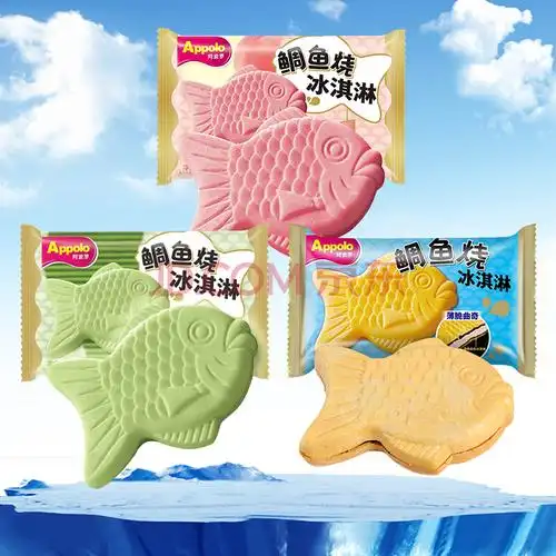鲷鱼烧冰淇淋 阿波罗鲷鱼烧冰淇淋 85g*支 多规格 薄脆曲奇威化雪糕