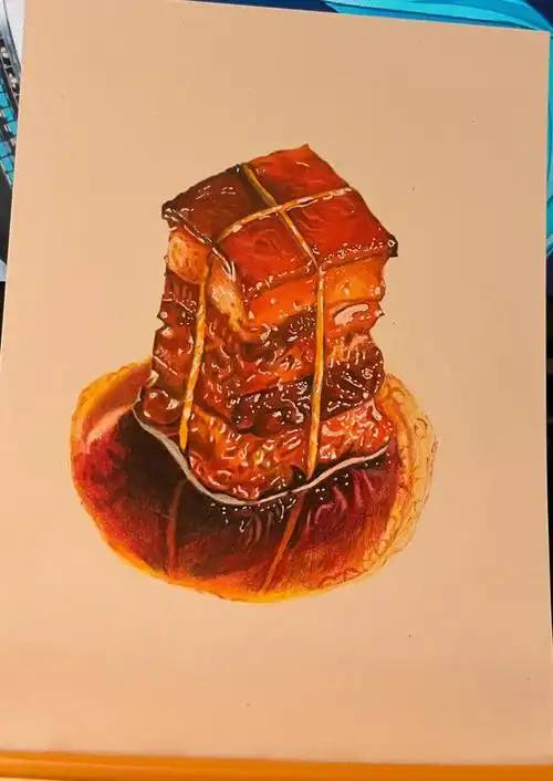 彩铅红烧肉