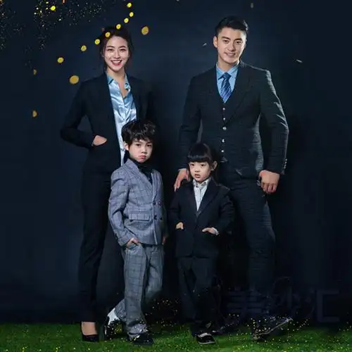 影楼拍照款亲子装一家四口全家福写真福905005小时代