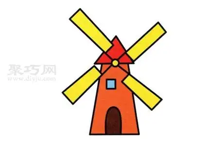 风车简笔画步骤图解 - 聚巧网