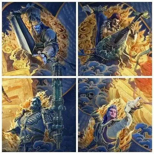 在出场之时,魔礼青使用青云剑,魔礼红使用混元伞,魔礼海使用碧玉琵琶