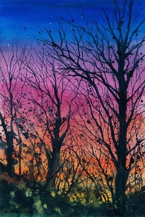 清冽宁静,自然透亮的唯美水彩风景画|大自然|水彩|风景画_新浪新闻