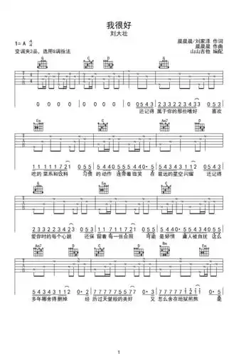 刘大壮《我很好》g调完美弹唱吉他谱g调六线吉他谱-虫虫吉他谱免费