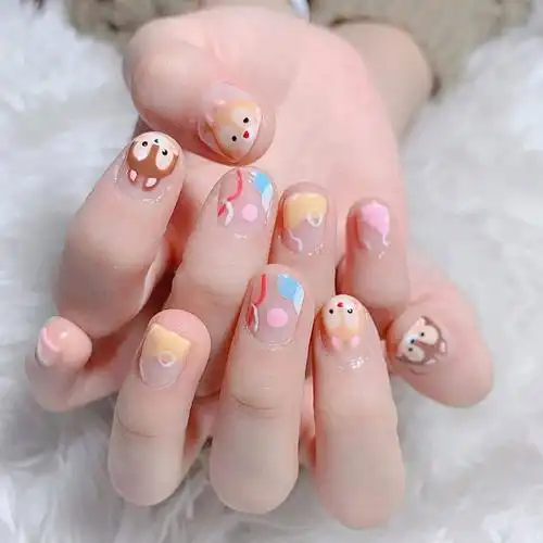 不同风格的短圆美甲,超美