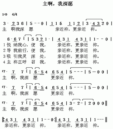 主啊 我知道 歌谱 简谱
