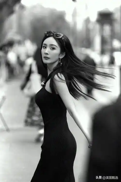 杨幂巴黎街拍合集黑色长裙676767