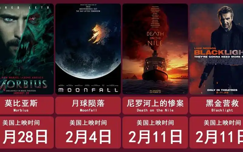 2022年即将上映的20部大片电影时间排列