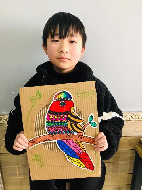 陶子书画姜宏美术瓦楞纸画欣赏