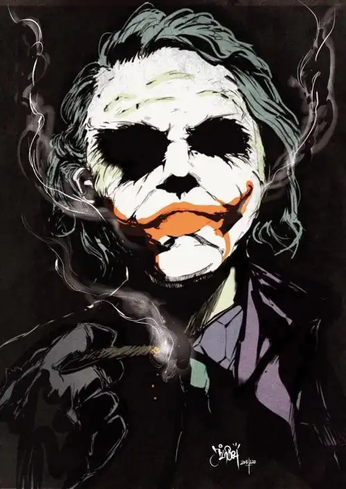 黑暗系简笔画小丑