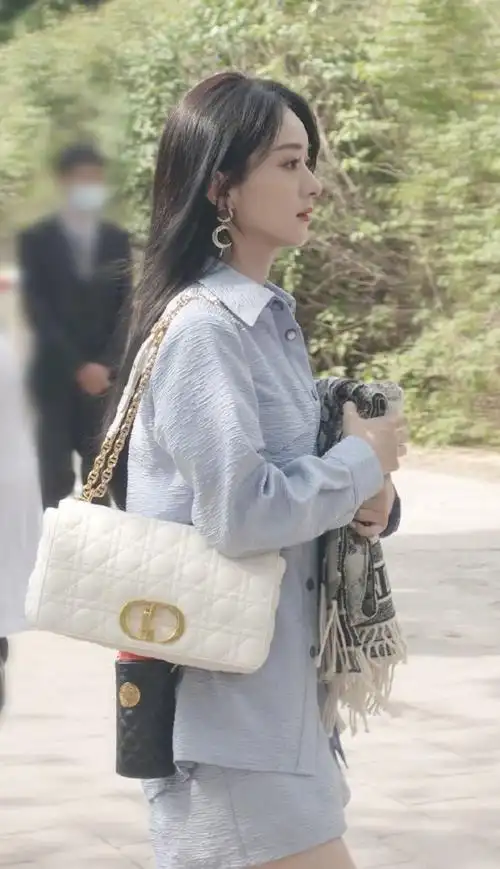 赵丽颖离婚后现身何炅掌管的综艺路透图曝光背的包包好眼熟