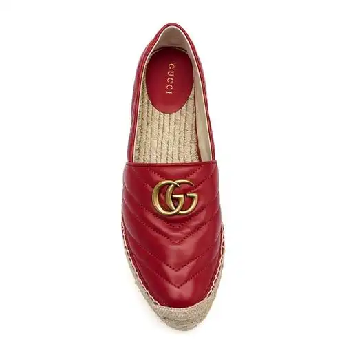 gucci/古驰 女士黑色皮革经典双g标识松糕鞋厚底女鞋 551884-bko00