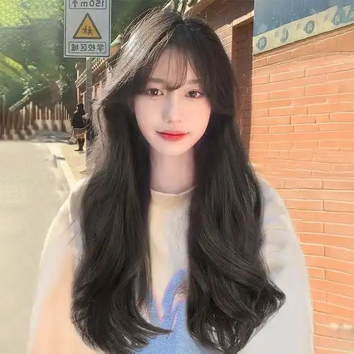 假发女空气刘海中长发仿真发自然全头套式大波浪长卷发网红假发套
