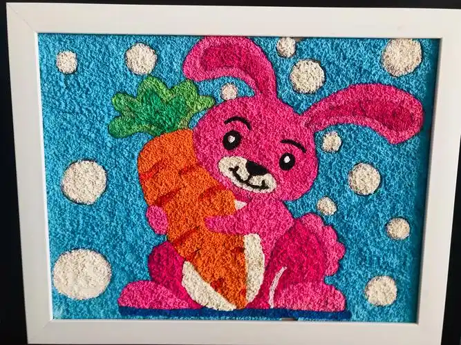 纸浆画 皱纹花束 石头画