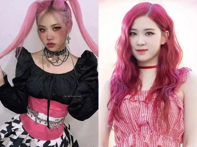 粉发色女星6:blackpink rosé